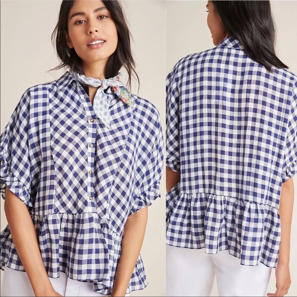 Anthropologie gingham Maeve top